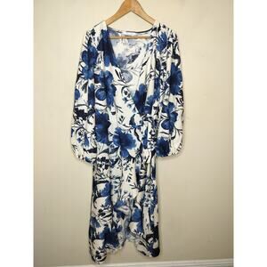 Primark Cares Floral Wrap Dress Ruffled Midi Long Sleeve